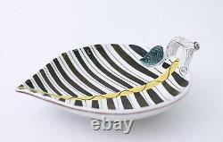 Plat de service Feuille Stig Lindberg Gustavsberg Studio Faïence Vintage du milieu du siècle