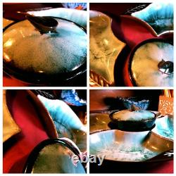 Plat de service apéritif en céramique Vintage Blue Mountain Lazy Suzan 1970