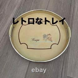 Plateau en métal illustration rétro de raisin 30 cm décor vintage de cuisine