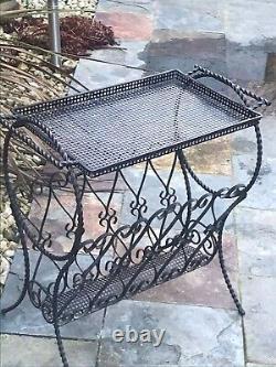 Porte-revues vintage avec plateau amovible