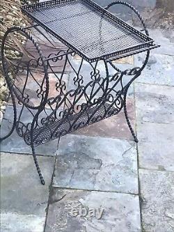 Porte-revues vintage avec plateau amovible