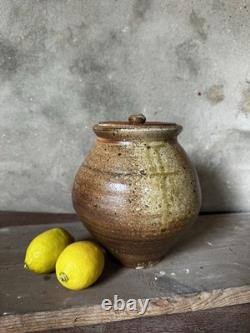 Pot à épices vintage Nic Collins en céramique de studio avec couvercle Powdermills Dartmoor