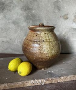 Pot à épices vintage Nic Collins en céramique de studio avec couvercle Powdermills Dartmoor