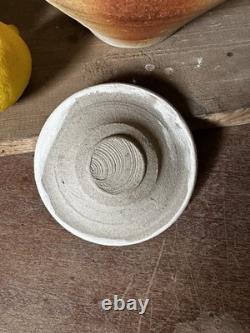 Pot à épices vintage Nic Collins en céramique de studio avec couvercle Powdermills Dartmoor
