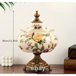 Pot de rangement en céramique américaine vintage imperméable, décoratif et polyvalent 01