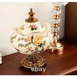 Pot de rangement en céramique américaine vintage imperméable, décoratif et polyvalent 01
