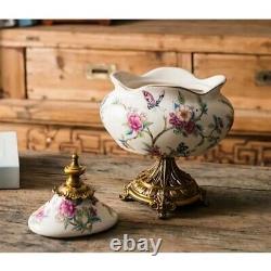 Pot de rangement en céramique américaine vintage imperméable, décoratif et polyvalent 01