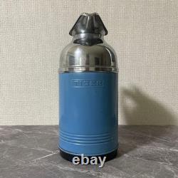 Pot de table vintage en thermos Tigre bleu clair Japon décor de cuisine rétro RARE