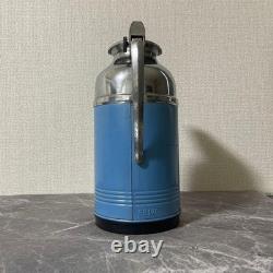 Pot de table vintage en thermos Tigre bleu clair Japon décor de cuisine rétro RARE