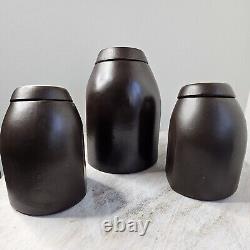 Pots de rangement rétro en céramique brune des années 60/70 à Honiton, Devon, pour café, thé et sucre