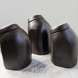 Pots de rangement rétro en céramique brune des années 60/70 à Honiton, Devon, pour café, thé et sucre