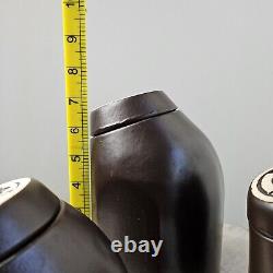 Pots de rangement rétro en céramique brune des années 60/70 à Honiton, Devon, pour café, thé et sucre