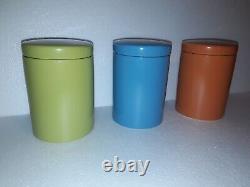 Pots de stockage rétro en porcelaine orange bleu vert Price Kensington