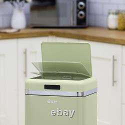 Poubelle carrée à capteur Swan Retro 45L pour cuisine, déchets ménagers, verte SWKA4500GN