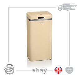 Poubelle carrée à capteur activé Swan Retro 45L, portée du capteur 5-15 cm, corps en fer