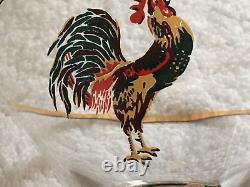 RARES 4 Verres à Martini en Sherry avec Coq Chantant, Tiges Vertes, Faits Main