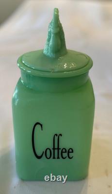 RARE Vintage Jadeite Coq Boîte à Café 10.5