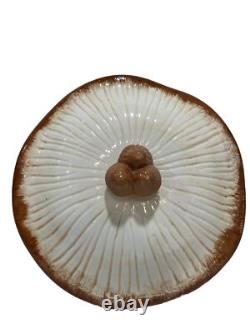 Rare Unique Vintage Champignon Carrousel Boîte Artisanale Environ 30x30 Céramique