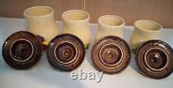 Récipients en champignon VTG MCM, ensemble de 4, design double face, couvercles d'origine 545