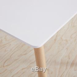 Rectangulaire Blanc Table À Manger 4/6 Chaises Set Rétro Design Bois Métal Nouveau