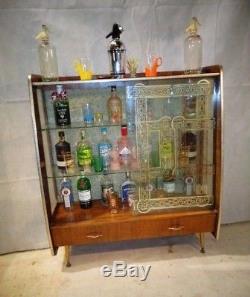 Retro Cocktail Cabinet Vintage Home Bar Des Années 60, 60, Etak, Des Boissons En Teck