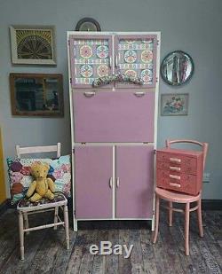 Retro Pink Garde-manger De Cuisine Armoire De Placage Armoire De Panneau Kitchenette Vintage