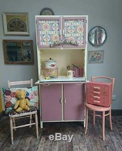 Retro Pink Garde-manger De Cuisine Armoire De Placage Armoire De Panneau Kitchenette Vintage