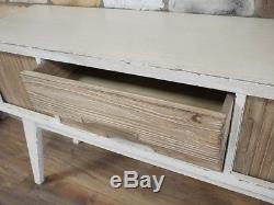 Retro Scandinavian Style Distressed Paint & Wood Side Cabinet