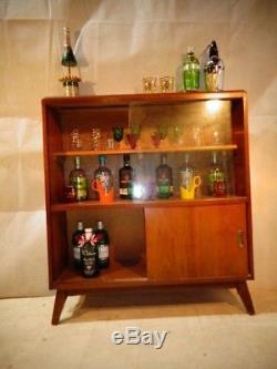 Retro Teak 50s 60s Cocktail Cabinet Vintage Accueil Bar Boissons Cabinet Boissons Bar