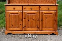 Rétro Vintage Farmhouse Pine Kitchen Welsh Dresser / Display Cabinet