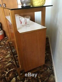 Rétro Vintage Milieu Du Siècle Teck Cocktail Bar Unité Cabinet