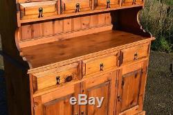 Rétro Vintage Pin Massif Rustique Welsh Dresser / Cabinet-cuisine Du Pays