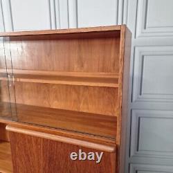 Retro Vintage Wall Unit MID Century Moderne Danish Tek Display Dresser Cabinet