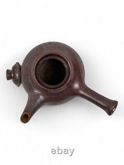 Service à thé en céramique vintage, cruche et bols, fait main, design rétro