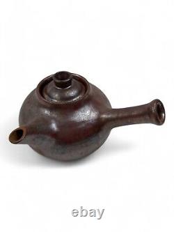 Service à thé en céramique vintage, cruche et bols, fait main, design rétro