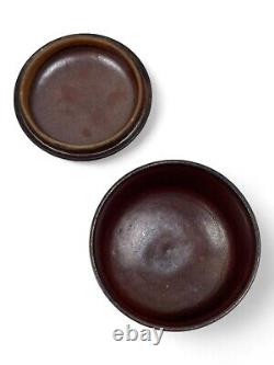 Service à thé en céramique vintage, cruche et bols, fait main, design rétro