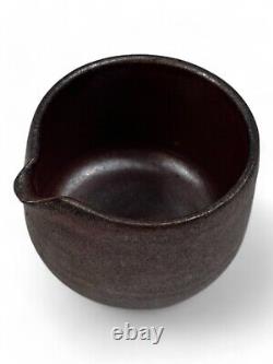 Service à thé en céramique vintage, cruche et bols, fait main, design rétro