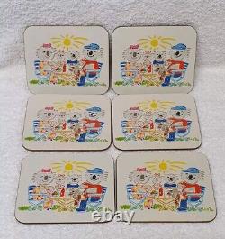 Set de sous-plat et sous-verre Ken Done vintage rétro postmoderne art australien koala