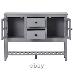 Sideboard 2 Drawers Portes Cupboard Kitchen Buffet Cabinet Avec Stockage Shelf Grey