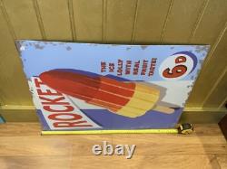 Signe en métal de café de cuisine inspiré des murs de la boutique de glaces rétro vintage en forme de fusée