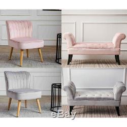 Soft Chair Velvet Crush Accent Bain Vanity Sofa Fauteuil Banc Chambre Salon Nouveau