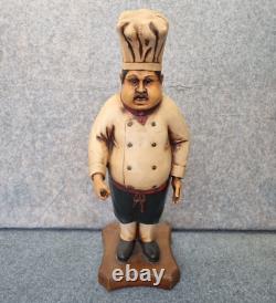 Statue de Chef Vintage Affichage Cuisinier Cuisine Restaurant Boucherie Rétro 30 Pouces Haut