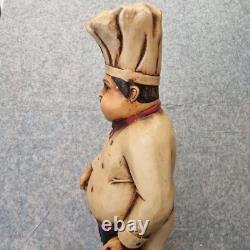 Statue de Chef Vintage Affichage Cuisinier Cuisine Restaurant Boucherie Rétro 30 Pouces Haut