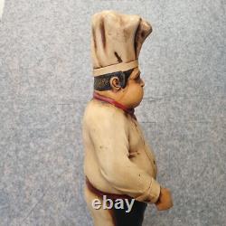 Statue de Chef Vintage Affichage Cuisinier Cuisine Restaurant Boucherie Rétro 30 Pouces Haut