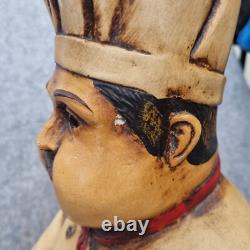 Statue de Chef Vintage Affichage Cuisinier Cuisine Restaurant Boucherie Rétro 30 Pouces Haut