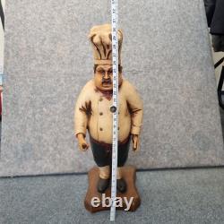 Statue de Chef Vintage Affichage Cuisinier Cuisine Restaurant Boucherie Rétro 30 Pouces Haut