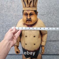 Statue de Chef Vintage Affichage Cuisinier Cuisine Restaurant Boucherie Rétro 30 Pouces Haut
