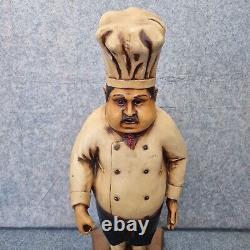 Statue de Chef Vintage Affichage Cuisinier Cuisine Restaurant Boucherie Rétro 30 Pouces de Haut