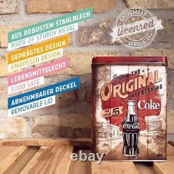 Style rétro vintage Grand boîte à couvercle en étain Profitez de la boîte rouge originale de Coca Cola