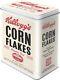 Style Vintage Rétro Grand Boîte à Couvercle En Fer-blanc Kellogg's Corn Flakes Packaging Classique